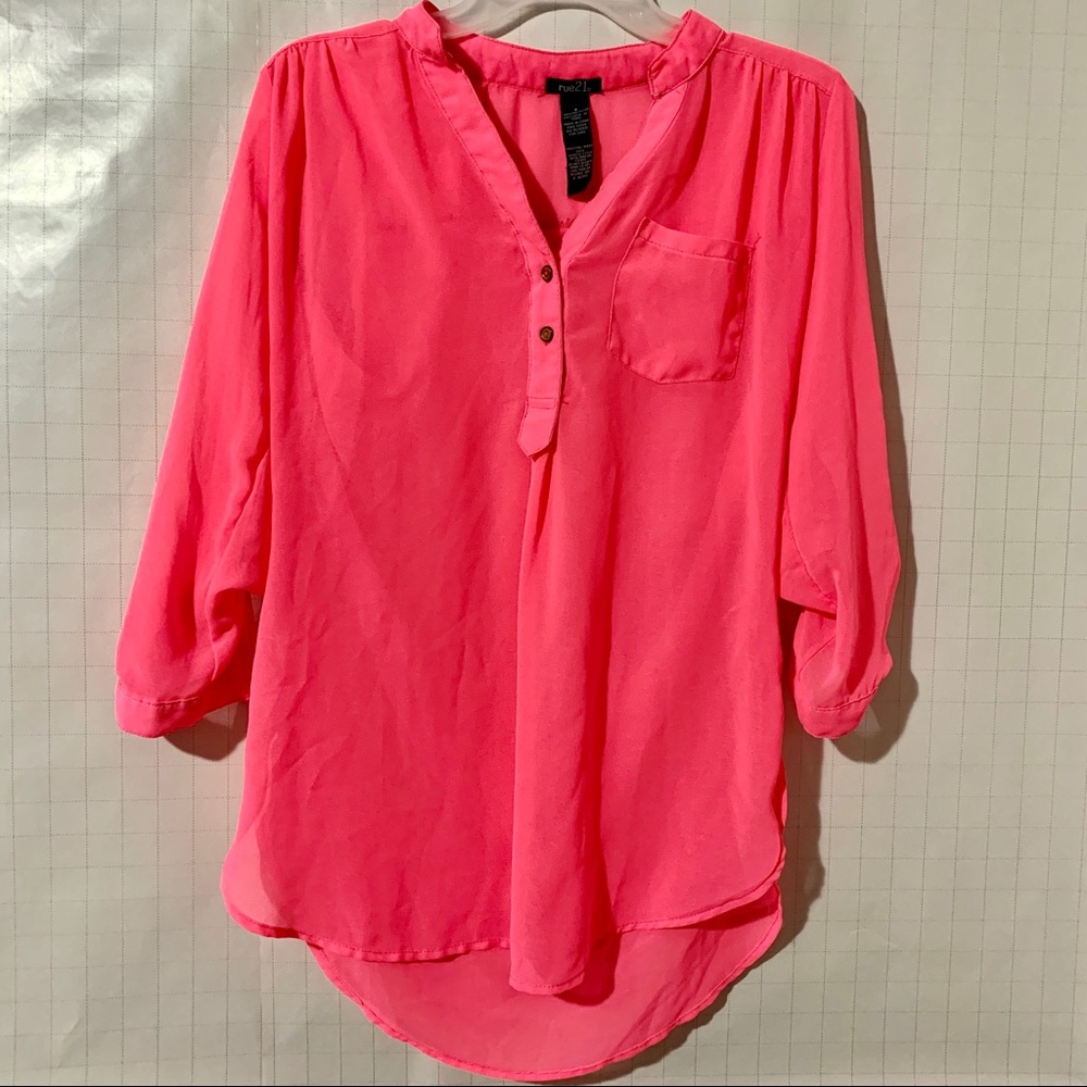 4x$20 Rue21 Neon Pink Blouse Size S